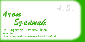 aron szedmak business card